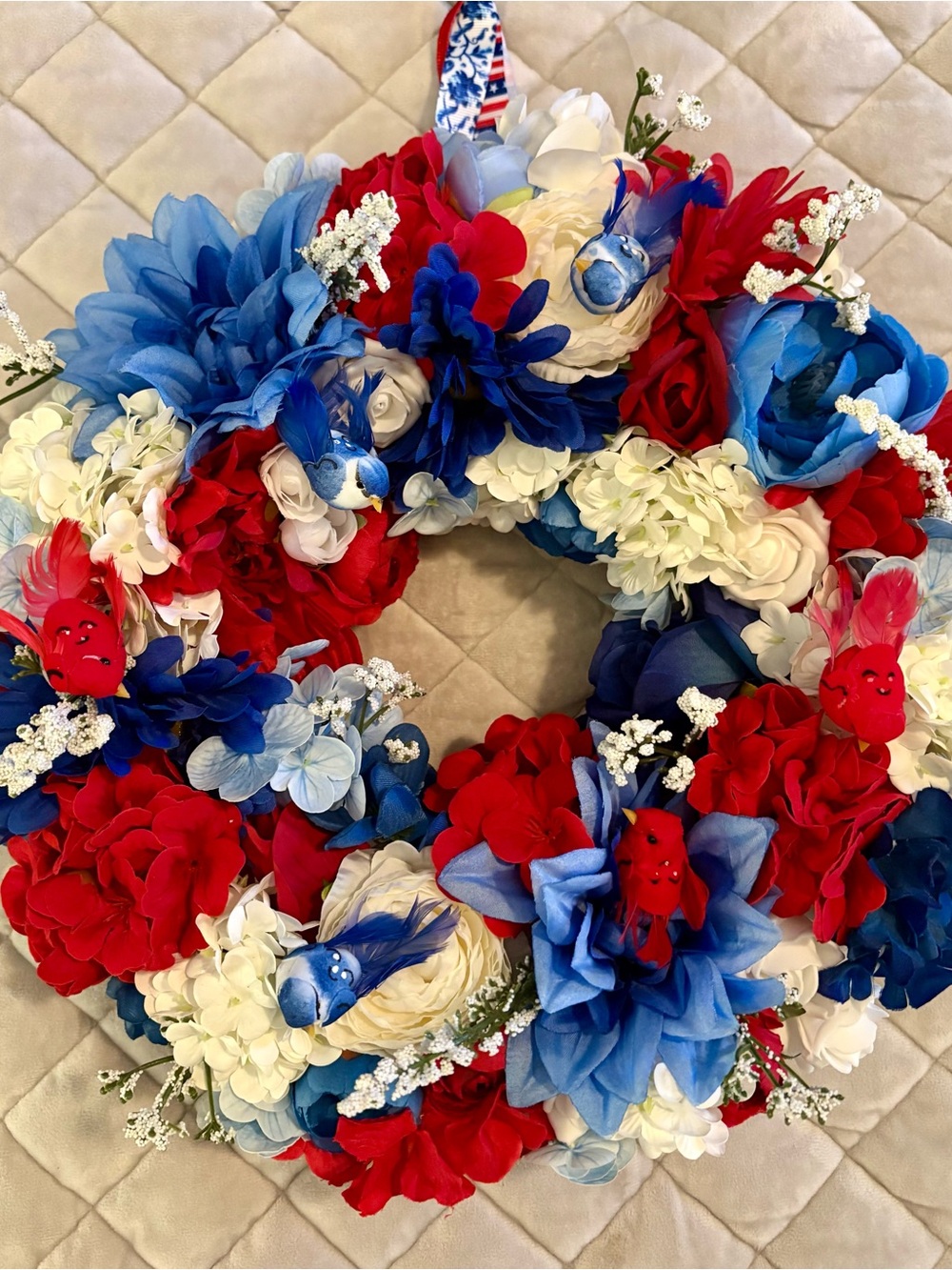 Fourth of July floral wreath